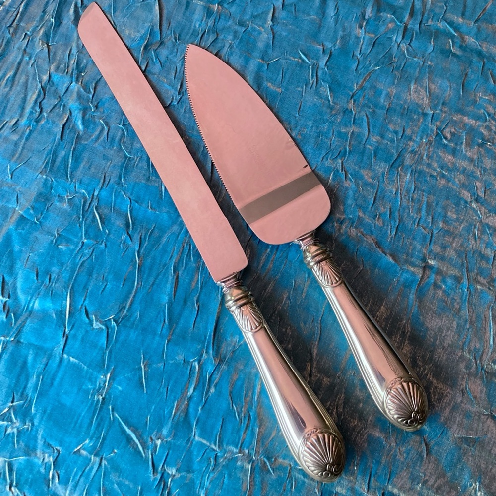 Vintage Sheffield Sterling Wedding Cake Knife Serving Set